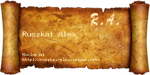Ruszkai Alex névjegykártya